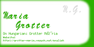 maria grotter business card